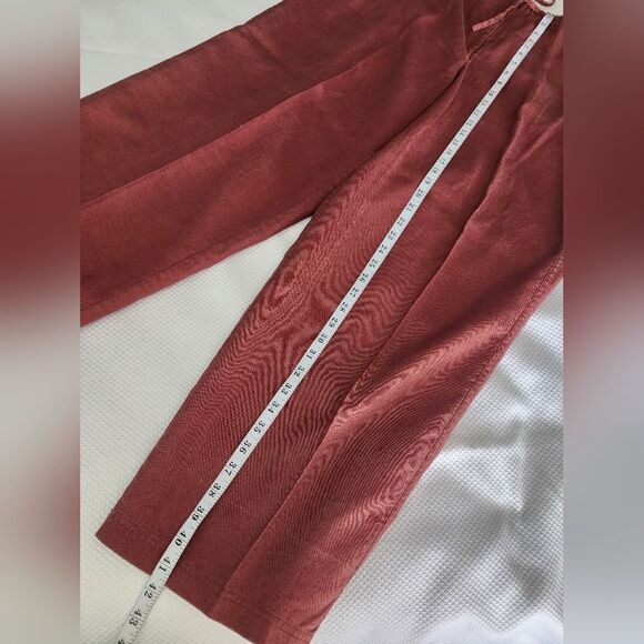 My Weekend Clothes Linen Wide Leg Pants with Relaxed Fit Orange Rust - Picture 9 of 12